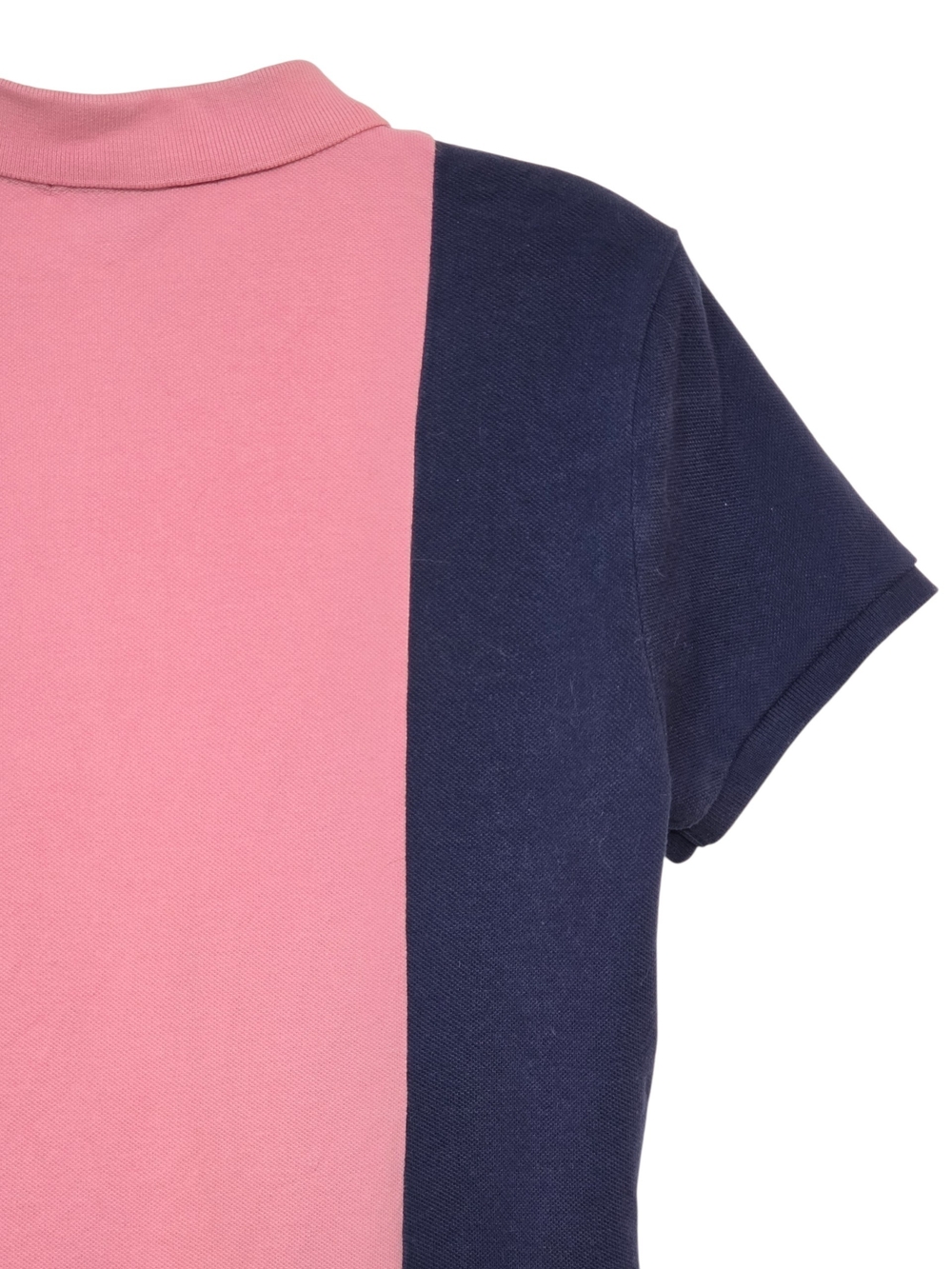 Ralph Lauren Embroidered Crest Pink & Navy Colorblock Polo Shirt Size Large 90s - Picture 14 of 14